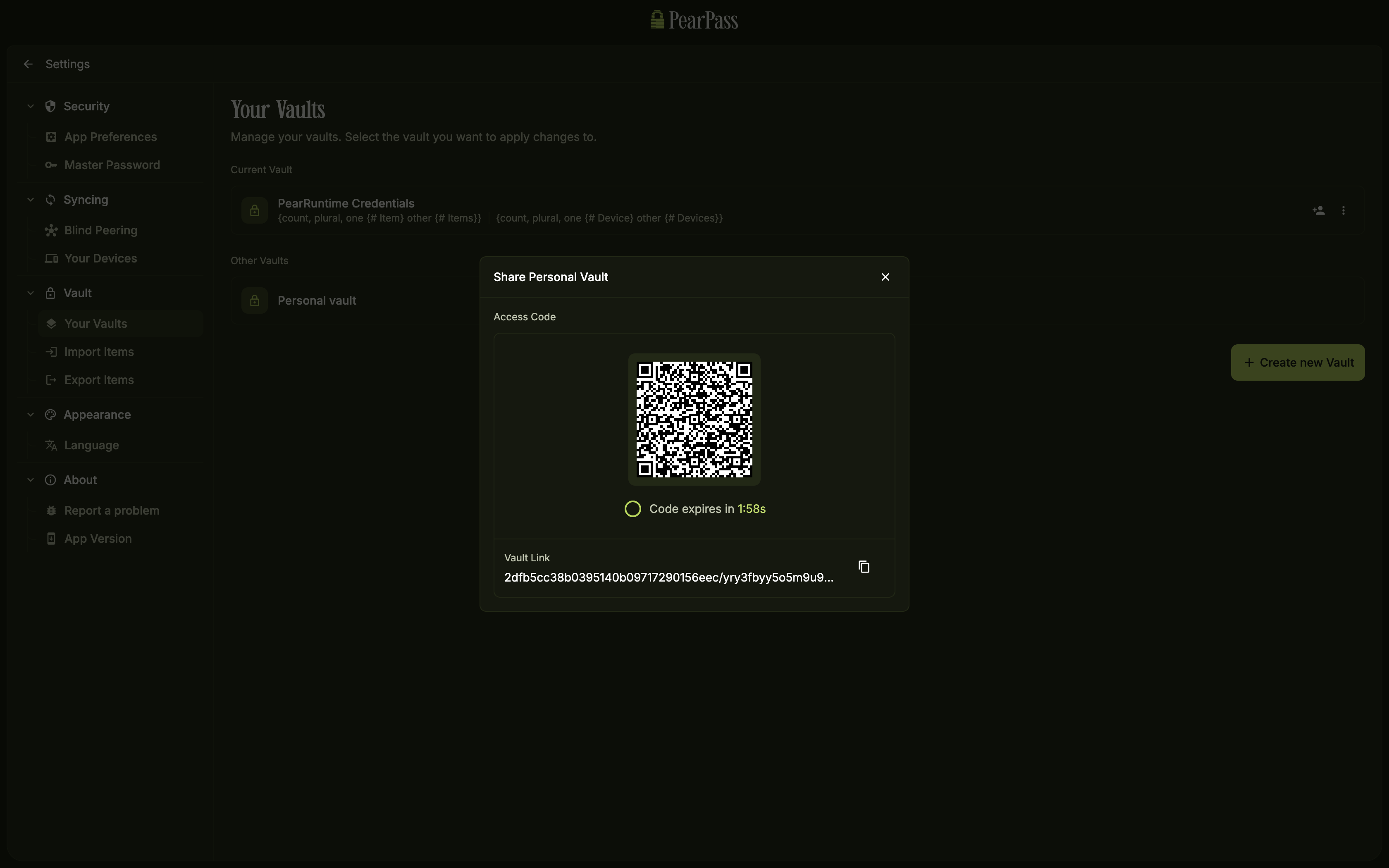 View vault link